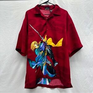 J/E/T STRTWR Jet Streetwear Vintage Anime Button Down Shirt Size XL